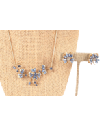 Vintage Choker Necklace and Earring Set Blue Clover Design 15.5 Inches - €22,89 EUR