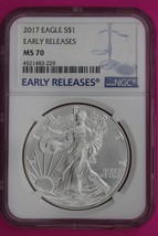 2017 MS 70 Silver Eagle Coin 1 OZ .999 NGC Certified Graded Authentic Slab 558 - $1,358.52 MXN