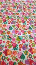 Cupcakes &amp; Lollipops Children&#39;s Themed Poly Cotton Fabric by the 1/2/5/1... - $14.99+