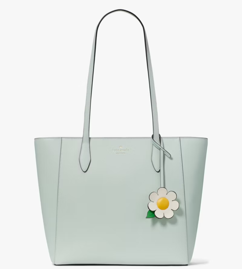 Kate Spade Dana Tote Crystal Blue Saffiano KG581 Daisy Bag Charm NWT Purse $359