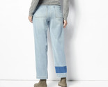 LOGO by Lori Goldstein Petite Knit Denim Shadow Patch Jeans- LIGHT WASH,... - $26.25