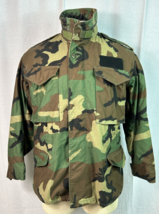 M-65 Field Jacket Coat US Military Cold Weather Woodland Camo Sz Small Short - £31.15 GBP