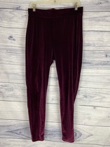 Torrid 1 Pull On High Rise Velvet Pants Womens 1X Taper Leg Stretch Purple - $13.50