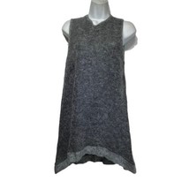vintage gray wool Soft sleeveless France Long Lagenlook tunic tank top - $34.64