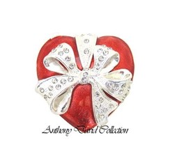 Solid Pewter Silver Metal Red Heart Trinket Keepsake Box - £18.61 GBP