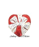 Solid Pewter Silver Metal Red Heart Trinket Keepsake Box - $32.13 CAD