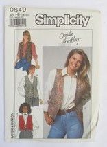 Simplicity 0640 Size 6-12 Christie Brinkley Collection Vests 1989 UNCUT - $8.41