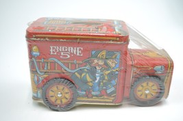 Vintage 1980�s 2 Compartment Red Fire Dept Engine #5 Truck Coin Savings ... - $19.99