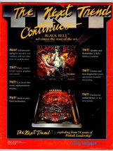 Black Belt Pinball FLYER Original 8.5" x 11" Two Sided 1986 Karate Marti... - $8.09