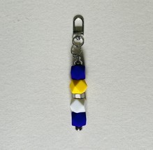Bag Charm / Keychain - Geometric Silicone Beads w/Silver Hardware - $225.37 MXN