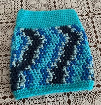 Handmade Crocheted Aqua Blue Dog Snood Neck Warmer Keeps Ears Clean  Dry... - $12.49