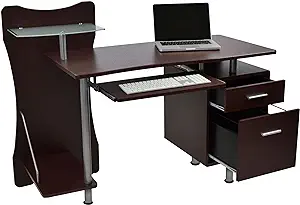 Techni Mobili RTA-325-CH36 Stylish Computer Desk with Storage, Chocolate... - $309.99