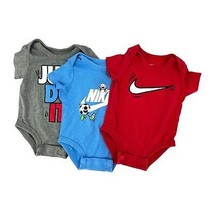 Infant Nike Bodysuits Bundle of 3 Size 3 Months Red Blue Gray - $27.72