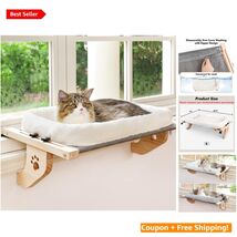 Adjustable Cat Hammock Window Perch - Cozy Seat for Large Cats, No Drilling - $48.46