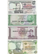 MOZAMBIQUE SET 4 NOTES 50 100 500 1,000 ESCUDOS  P 116 117 118 119 UNC L... - $6.92
