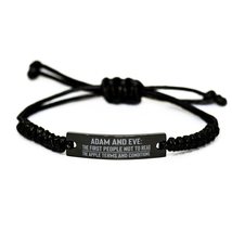 Motivational Christian Black Rope Bracelet, Adam and Eve: The First People not t - £19.22 GBP