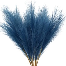 Vierena 8 Pcs Faux Pampas Grass 38&quot;/3.1Ft Tall Artificial Pompous Grass, Blue - £30.84 GBP