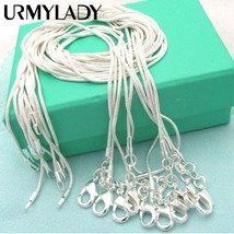 URMYLADY 925 Silver 5pcs/Lot 16/18/20/22/24/26/28/30 Inch 1MM Chain Necklace for - £13.86 GBP