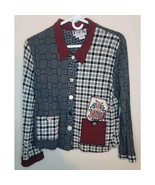 Patchwork Jacket Faith Celia Forrester Art To Wear MEDIUM LIGHTWEIGHT GRAY - $31.90 CAD