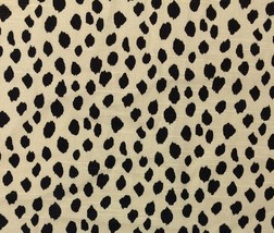 Ballard Designs Dodie Beige Black Spots Multiuse Designer Fabric By Yard 54&quot;W - £39.08 GBP