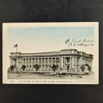 Antique 1905 UDB US Court House Post Office Indianapolis, IN Glitter Postcard - £6.28 GBP