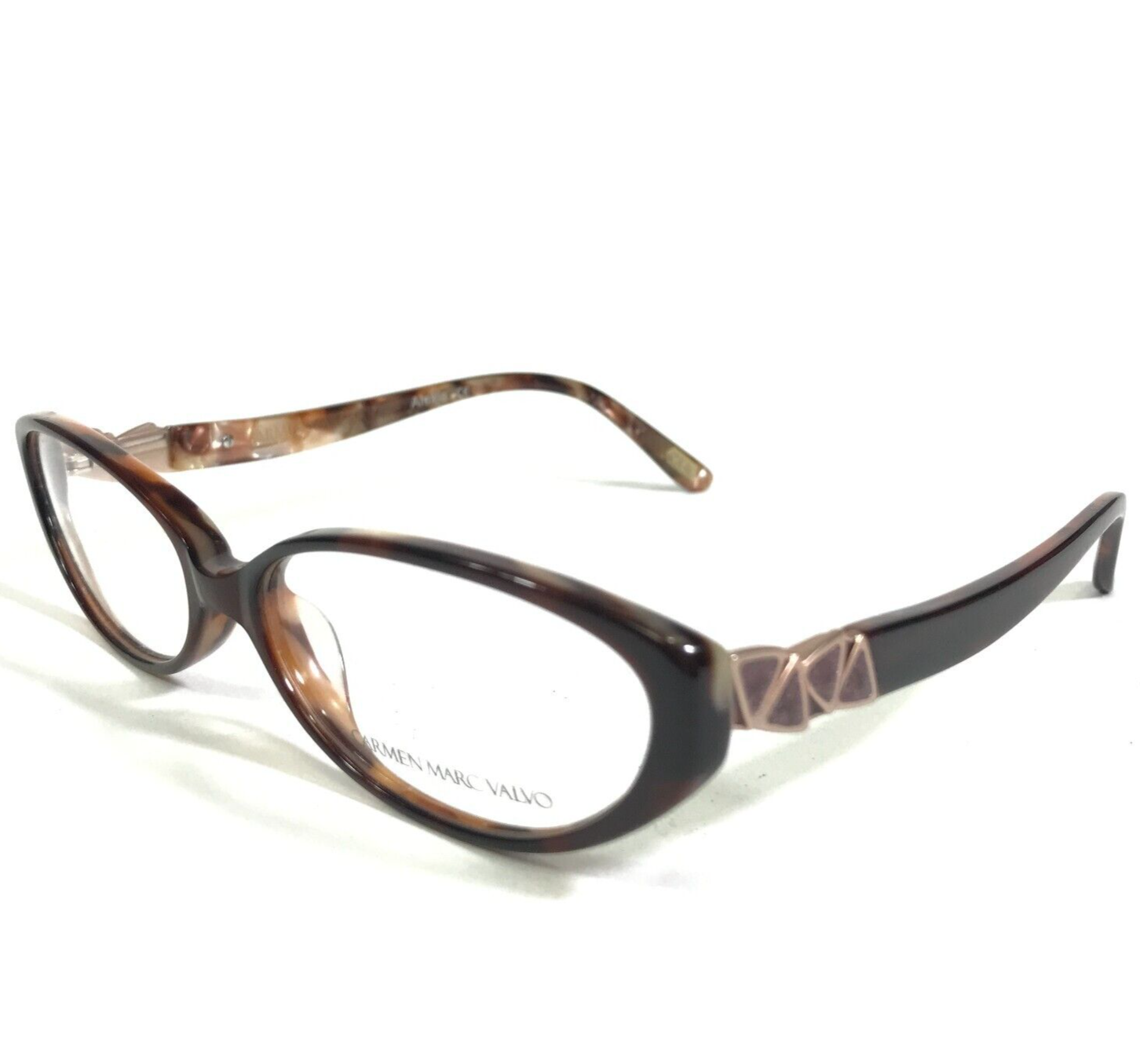 Carmen Marc Valvo Brille Rahmen Alexia 022 Chestnut Brown Rund 53-14-140 - £40.86 GBP