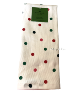 Kate Spade Christmas Holiday Polka Dot Kitchen Dish Towel Cotton Set of 2 - £18.50 GBP