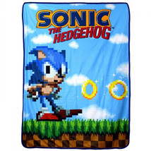 Sonic The Hedgehog Retro Game Title Screen Throw Blanket Multi-Color - $26.98