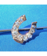 Earth mined Diamond Antique Cushion cut Deco Horseshoe Brooch Equestrian... - $4,525.25 CAD