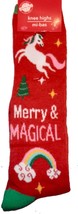 Funky Novelty Rainbow Merry Magical Knee High Socks Holiday Christmas Accessory - £3.71 GBP