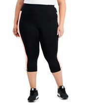 MSRP $25 Id Ideology Plus Size Colorblocked Capri Leggings Black Size 1X - £10.97 GBP