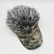 Adult Camouflage Hat Creative Wig Baseball Cap Cotton Visor Sports Cap - £12.55 GBP