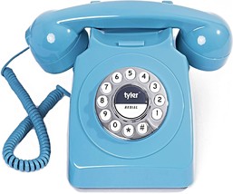 Tyler Landline Phone In Retro Style, Push Button Rotary Look, Vintage Corded - £26.67 GBP