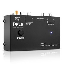 Pyle Output PP777 Phono Turntable Preamp Mini Electronic Audio Stereo Ph... - $46.99