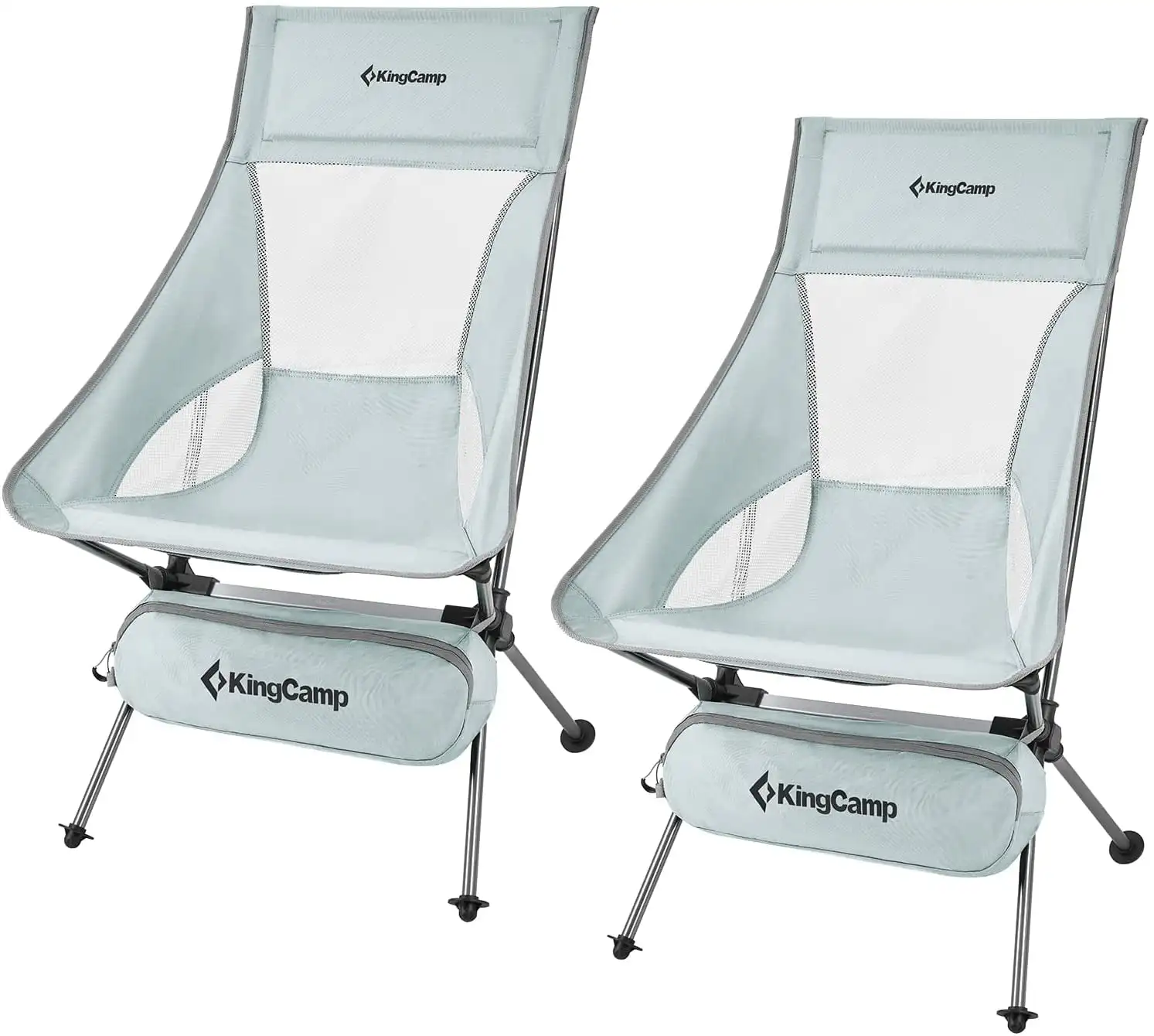 KingCamp 2 Pack High Back Camping Chairs Extra Wide Lightweight Folding Chairs - £123.44 GBP