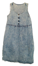 Vintage Jean Dress Jumper Cotton Pin Striped Demin S M Boho Westerncore grunge - £23.77 GBP