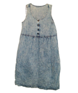 Vintage Jean Dress Jumper Cotton Pin Striped Demin S M Boho Westerncore ... - $29.65