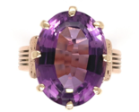 Victorian 9k Rose Gold Genuine Natural Amethyst Ring Size 7.75 Jewelry (... - £404.32 GBP
