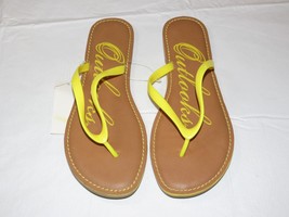 Outlooks womens flip flops sandals bright yellow tan beach Womens 10M 10... - £10.25 GBP