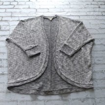 Aeropostale Womens Open Front Cardigan Medium Gray Marled 3/4 Sleeve Sweater - £17.36 GBP