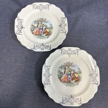 Hand Painted 22K Gold 6.75&quot; George &amp; Martha Washington Bread Plate - $11.88