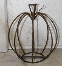 Small Metal Pumpkin - Rustic Iron Candleholder - £35.80 GBP