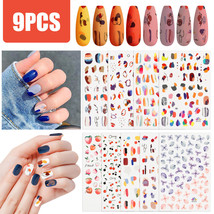 9PCS 3D Self-Adhesive Nail Art Stickers DIY Manicure Decals Christmas De... - £12.78 GBP