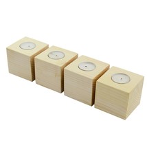 Set of 4 Tealight holders Tea light Candle holder Wooden cube wedding - £7.82 GBP+
