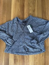 Roxy Sz XS Grey V-neck Button Down Lazy Day Cardi Sweater NWT Women&#39;s Gray Blue - £19.52 GBP