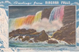 Greetings from Niagara Falls New York NY Illumination Postcard C31 - £2.33 GBP