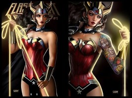 Flashpoint Beyond 1 Nathan Szerdy Wonder Woman Trade &amp; Minimal Dress Variant Set - $39.59