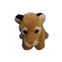 SOS Save Our Space Stuffed Plush Baby Lion Cub Wild Cat Beige Tan Black Ears 8&quot; - £9.00 GBP