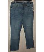NWT WOMENS Gap &quot;SLIM STRAIGHT CROP&quot; DISTRESSED BLUE JEANS  SIZE 4/27 - $526.89 MXN