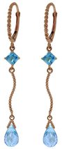 Galaxy Gold GG 14k Rose Gold Leverback Earrings with Blue Topaz - $448.99